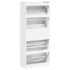 vidaXL Mueble zapatero con 4 cajones abatibles blanco 80x34x187,5 cm