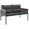 vidaXL Banco de jard&iacute;n con cojines acero negro 116 cm