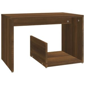 vidaXL Mesa auxiliar madera contrachapada roble marr&oacute;n 59x36x38 cm