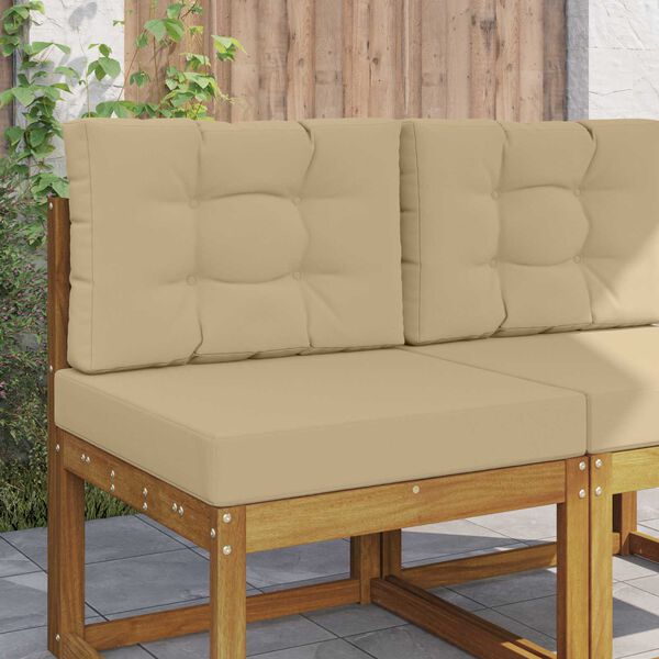 vidaXL Coj&iacute;n para sof&aacute; de exterior 2 pcs Beige Poli&eacute;ster