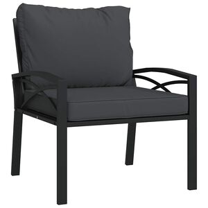 vidaXL Silla de jard&iacute;n acero con cojines gris 68x76x79 cm