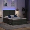 vidaXL Cama con almacenamiento y LED con LED Gris oscuro 140 x 190 cm