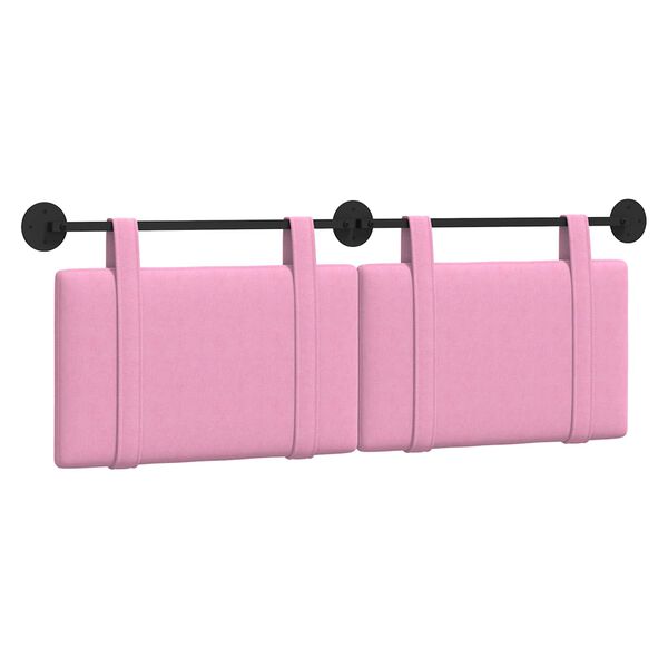 vidaXL Cabecera Colgante Montaje en la pared Rosa 150 x 55 x 5 cm tela