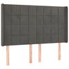 vidaXL Cama box spring colch&oacute;n y LED terciopelo gris oscuro 140x190 cm