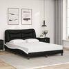 vidaXL Cama con colch&oacute;n Hvar cuero sint&eacute;tico negro y blanco 140x200 cm