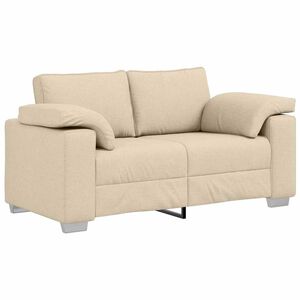 vidaXL Sof&aacute; de dos plazas Crema 160 cm tela