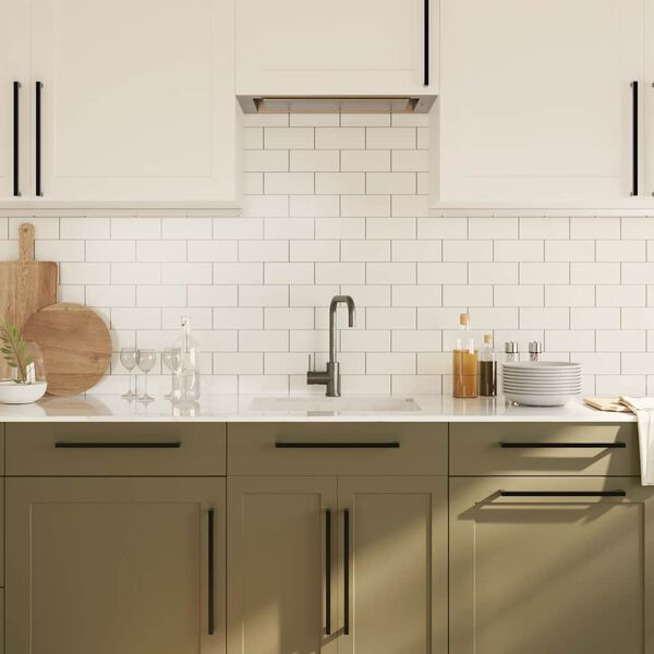 vidaXL Tiradores para armarios 5 uds acero inoxidable negro 320 mm