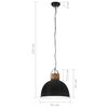 vidaXL L&aacute;mpara colgante industrial redonda mango negra 51 cm E27
