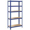vidaXL Estanter&iacute;a almacenaje 5 niveles azul madera ingenier&iacute;a acero