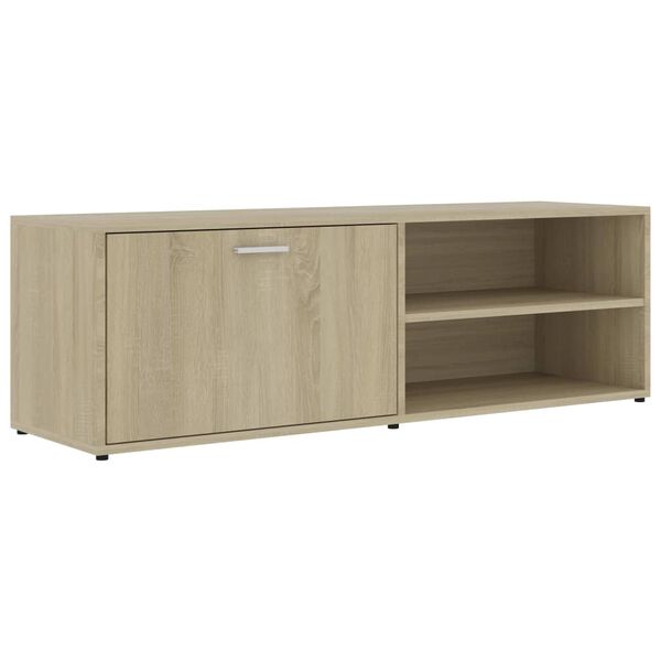 vidaXL Mueble de TV madera contrachapada color roble 120x34x37 cm