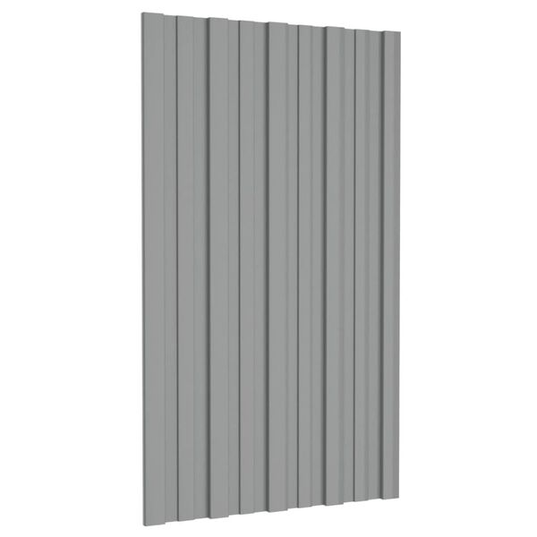 vidaXL Panel para tejado acero galvanizado gris 36 unidades 80x45 cm