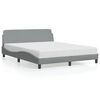 vidaXL Estructura de cama Dover de tela gris claro 152x203 cm