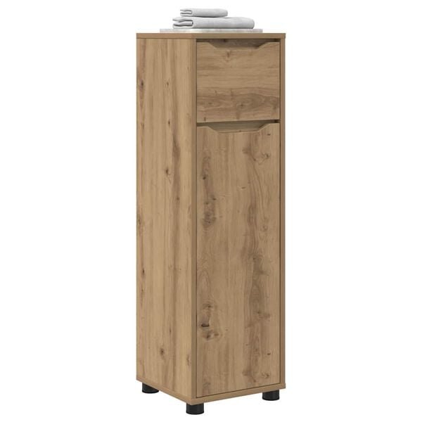 vidaXL Gabinete de Ba&ntilde;o con caj&oacute;n Roble artesanal 30,5 x 30 x 101 cm