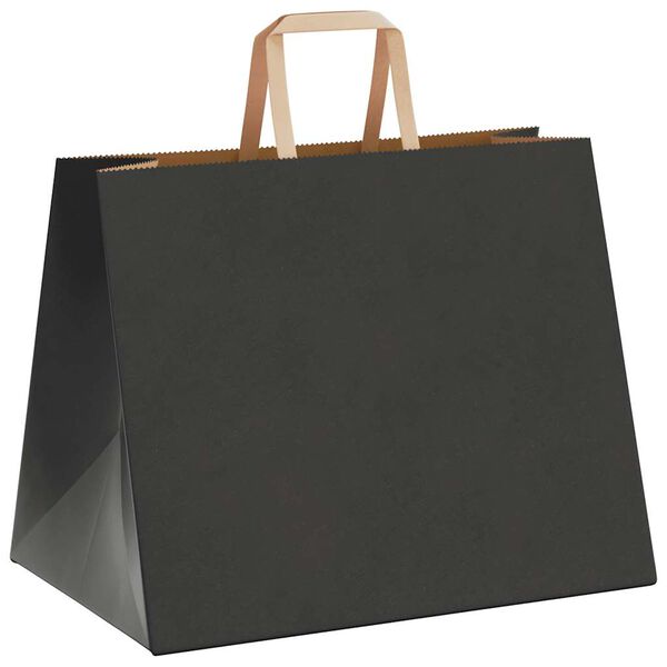 vidaXL Bolsas de papel con asas 250 uds negra 32x22x24 cm