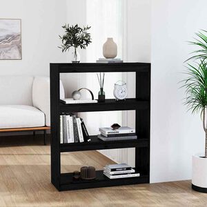 vidaXL Estanter&iacute;a/divisor de espacios madera pino negro 80x30x103,5 cm
