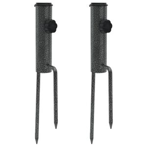 vidaXL Soportes de sombrilla con p&uacute;as 2 uds acero galvanizado 9x35 cm