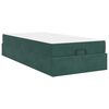 vidaXL Estructura de cama con colch&oacute;n 2 pcs Verde Terciopelo