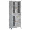 vidaXL Aparador alto madera contrachapada gris hormig&oacute;n 69,5x34x180 cm
