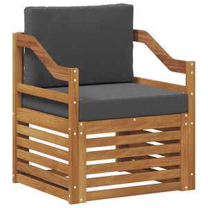 vidaXL Sof&aacute; de exterior Madera de Acacia S&oacute;lida y Poli&eacute;ster Natural