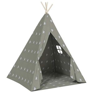 vidaXL Tienda tipi para ni&ntilde;os con bolsa poli&eacute;ster gris 115x115x160 cm