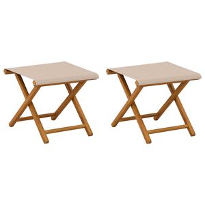 vidaXL Silla de terraza 2 pcs Madera de Eucalipto Maciza Beige