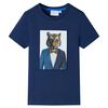 Camiseta infantil de manga corta azul oscuro 128