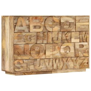 vidaXL Armario Alphabet con 6 cajones madera maciza mango 120x35x79 cm