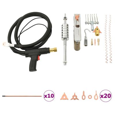 vidaXL Kit de herramientas de reparación de chapa metálica 119 piezas