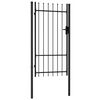vidaXL Puerta de valla BOXTEL de una puerta con punta de pincho de acero, 1x1,75 m, negro