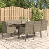 vidaXL Set comedor jard&iacute;n 9 pzas y cojines rat&aacute;n sint&eacute;tico negro gris