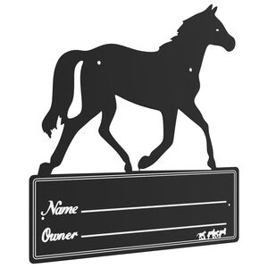 vidaXL Placa de identificaci&oacute;n de establo de acero negro