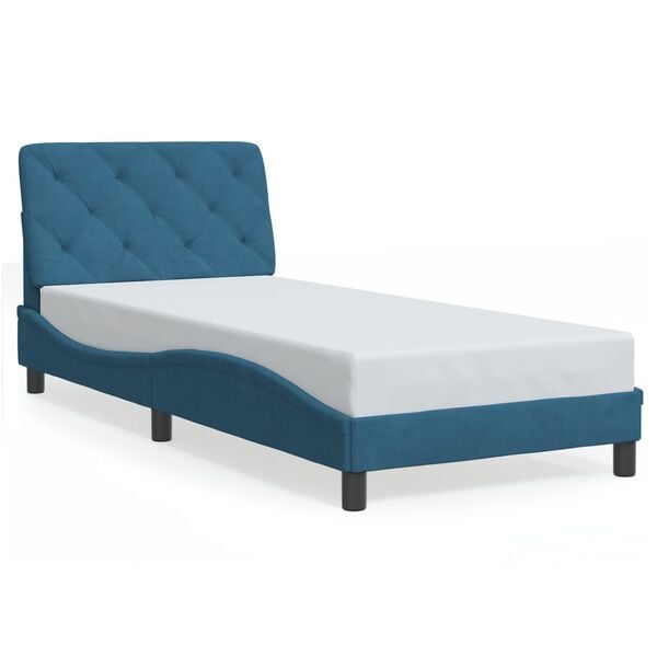 vidaXL Estructura de cama sin colch&oacute;n terciopelo azul 80x200 cm