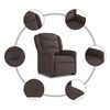 vidaXL Sill&oacute;n el&eacute;ctrico reclinable elevable de tela marr&oacute;n oscuro