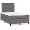 vidaXL Cama box spring con colch&oacute;n cuero sint&eacute;tico gris 120x200 cm
