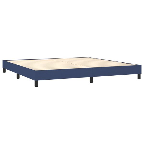 vidaXL Cama box spring con colch&oacute;n tela azul 200x200 cm
