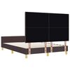 vidaXL Estructura de cama con cabecera Marr&oacute;n oscuro 140 x 190 cm tela