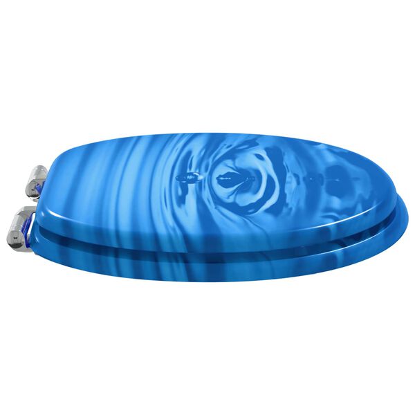 vidaXL Asiento de inodoro de cierre suave Gota azul 44 x 38 cm