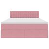 vidaXL Cama con almacenamiento Rosa 140 x 190 cm Terciopelo