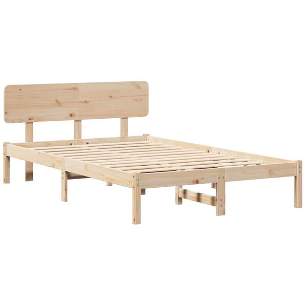 vidaXL Estructura de cama Natural 135 x 190 cm Madera de pino macizo