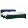 vidaXL Cama box spring con colch&oacute;n y LED terciopelo verde oscuro 180x220 cm