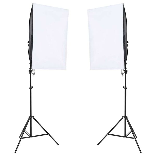 vidaXL Kit de estudio fotogr&aacute;fico con set de luces y fondo