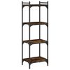 vidaXL Librer&iacute;a 4 estantes madera ingenier&iacute;a roble ahumado 40x30x120cm