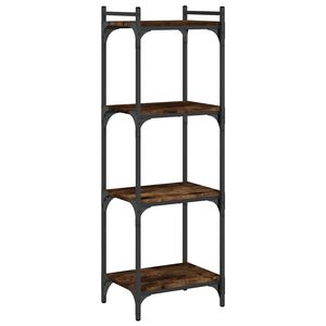 vidaXL Librer&iacute;a 4 estantes madera ingenier&iacute;a roble ahumado 40x30x120cm