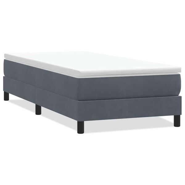 vidaXL Cama box spring sin colch&oacute;n gris oscuro terciopelo 100x220 cm