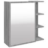 vidaXL Armario y espejo ba&ntilde;o contrachapada gris Sonoma 62,5x20,5x64 cm