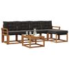 vidaXL Conjunto de sof&aacute;s de exterior con coj&iacute;n 6 pcs Natural y negro