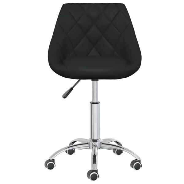 vidaXL Sillas de comedor giratorias 4 unidades cuero sint&eacute;tico negro