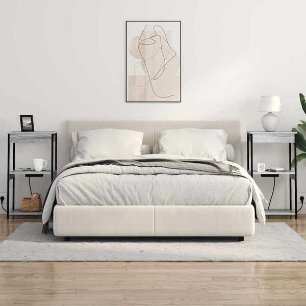 vidaXL Armario de Noche con estante Gris Sonoma 41 x 31 x 76 cm