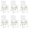 vidaXL Cojines de silla de jardín 6 uds tela Oxford crema 40x40x4 cm