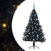 vidaXL &Aacute;rbol de Navidad Artificial Preiluminado Negro 150 cm PVC